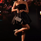 Unique Homecoming Dress Square Applique Bowknot A-Line Back to School Outfits Party Dress D7781