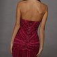 Unique Homecoming Dress Strapless A-Line Sequins Beaded Rinestone Bowknot Back to School Outfits Party Dress D7795