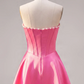 Unique Homecoming Dress Strapless Pearl Back to School Outfits Party Dress D7813