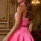 Unique Homecoming Dress Strapless Pearl Bowknot Back to School Outfits Party Dress D7814