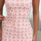 Unique Homecoming Dress Square Flower Beading Hugging Back to School Outfits Party Dress D7819