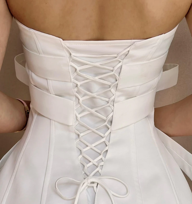 Fashionable Homecoming Dress Strapless Bowknot A-Line Back to School Outfits Party Dress D7861