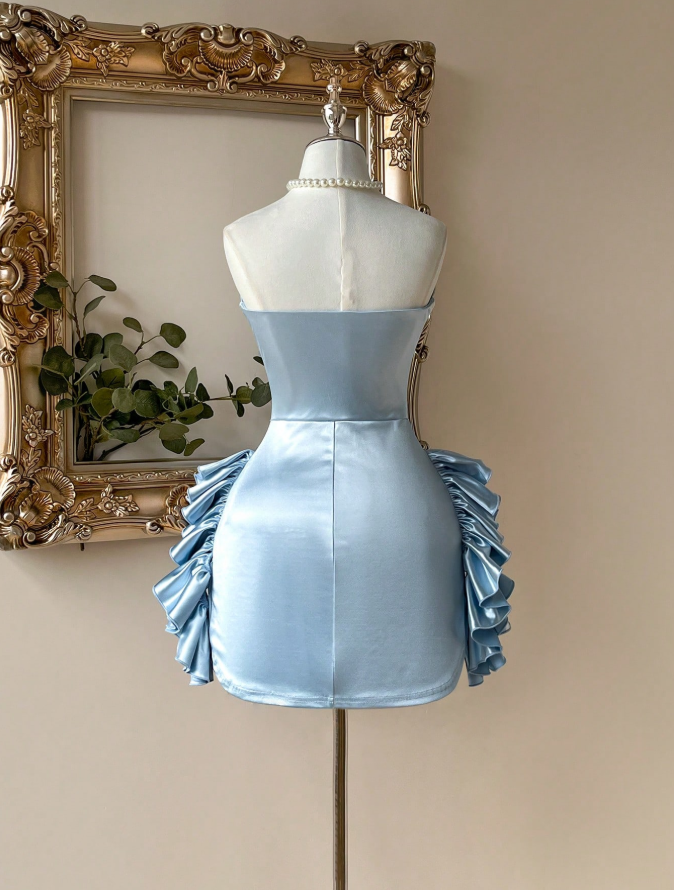 Stunning Homecoming Dress Sweetheart Pleated Back to School Outfits Party Dress D7917