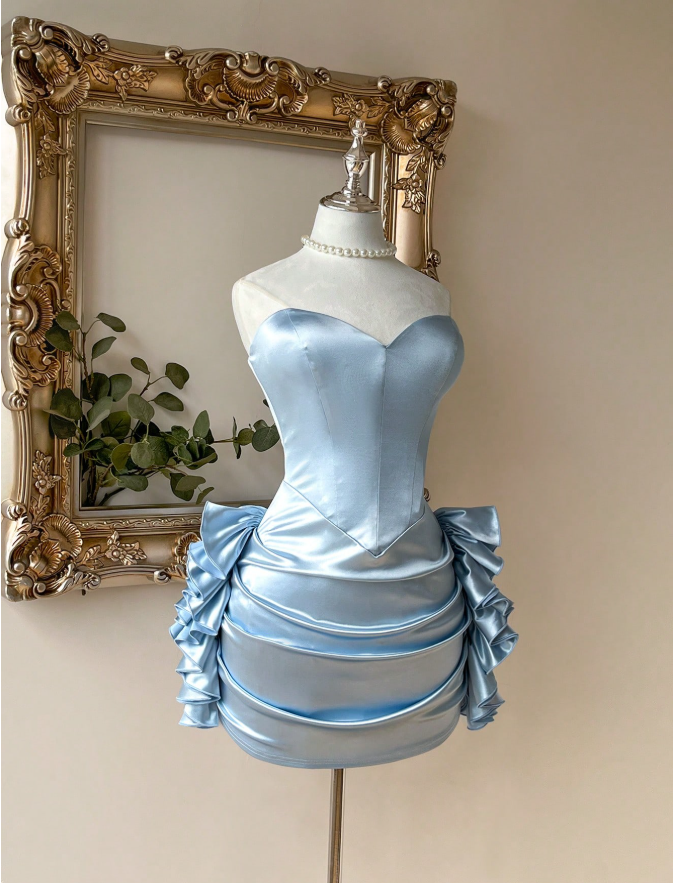 Stunning Homecoming Dress Sweetheart Pleated Back to School Outfits Party Dress D7917