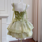 New Fashion Green Appliqued A-line Tiered Party Dresses Homecoming Dresses, D1353