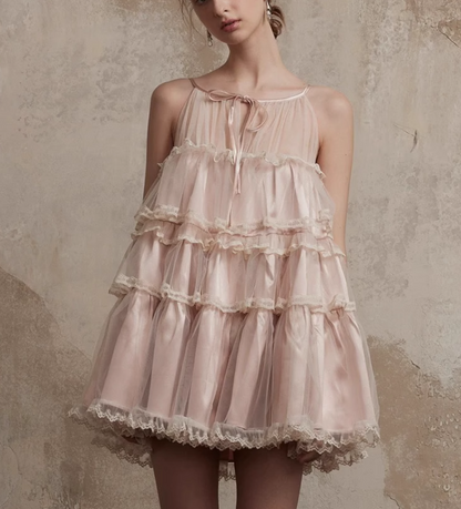 New Fashion Champagne A-line Tulle Short Party Dress Homecoming Dresses D1450