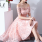 Vintage Pink Applique Off-the-shoulder Design A-line Tulle Party Dress Homecoming Dress D1547
