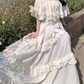 Vintage Ivory Strapless Ruffled Hem Design Elegant Beach Holiday A-Line Summer Dress D1730