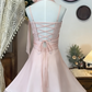 Retro Pink Design Halter Dress A-line Chiffon Elegant Homecoming Dress Birthday Dress Party Dress D1652