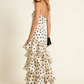 Retro Polka Dots Sweetheart Layers Langes Ballkleid Schickes Abendkleid, D657