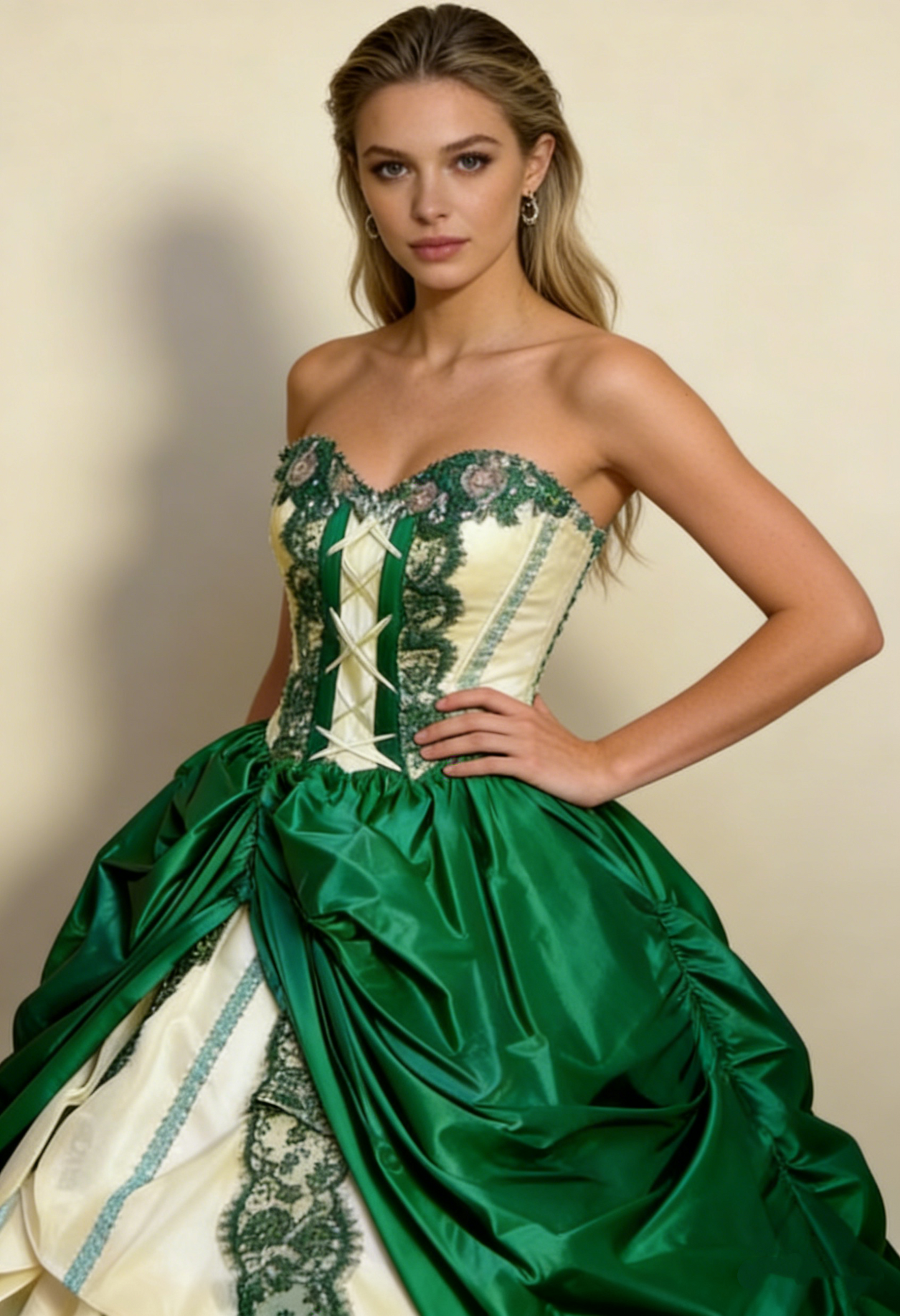 Retro Teal Sweetheart A-Line Satin Quinceanera Dress Birthday Ball Gown, D839