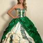 Retro Teal Sweetheart A-Line Satin Quinceanera Dress Birthday Ball Gown, D839