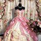 Retro Teal Sweetheart A-Line Satin Quinceanera Dress Birthday Ball Gown, D839