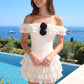 Stunning Homecoming Dress Off the Shoulder Flower Cascade Back to School Outfits Party Dress D7899