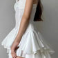 Stunning Homecoming Dress Spaghetti Strap Flower Cascade A-Line Back to School Outfits Party Dress D7933