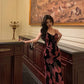 Vintage Spaghetti Strap V-neck Floral Butterfly Design Elegant Sheath Chiffon Evening Dress Prom Dress D1595