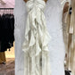 Floral Ruffle Design Halter Dress Elegant A-line Chiffon Evening Party Dress D1599