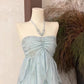 Floral Ruffle Design Halter Dress Elegant A-line Chiffon Evening Party Dress D1599