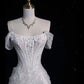 Elegant Sparkling Sequin Mermaid Design Off-the-shoulder Princess Wedding Dress, D1589
