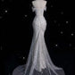Elegant Sparkling Sequin Mermaid Design Off-the-shoulder Princess Wedding Dress, D1589