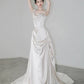 Retro Off-the-shoulder Floor Length Design Elegant Satin A-Line Wedding Dress, D1585