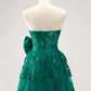 Stunning Homecoming Dress Sweetheart Lace Sequins Applique Cascade Bowknot Back to School Outfits Party Dress D7925