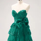 Stunning Homecoming Dress Sweetheart Lace Sequins Applique Cascade Bowknot Back to School Outfits Party Dress D7925