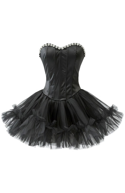 Unique Homecoming Dress Sweetheart Tulle Rinestone Pearl Back to School Outfits Party Dress D7829
