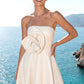 Stunning Homecoming Dress Strapless A-Line Pleated Back to School Outfits Party Dress D7913
