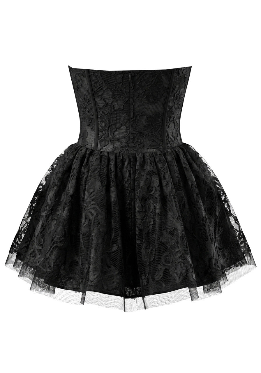 Stunning Homecoming Dress strapless Lace A-Line Back to School Outfits Party Dress D7904