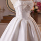 Unique Homecoming Dress Strapless Bowknot Applique Back to School Outfits Party Dress D7755