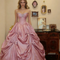 Atemberaubendes hellblaues Abendkleid aus plissiertem Tüll mit V-Ausschnitt, ideal für Quinceañera und Ball (Modell D4654)
