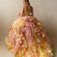 Stunning Prom Dress Strapless Pleated Tiered Quinceanera Dress Ball Gown Evening Dress       D4356