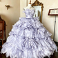 Stunning Prom Dress Strapless Pleated Tiered Quinceanera Dress Ball Gown Evening Dress       D4356