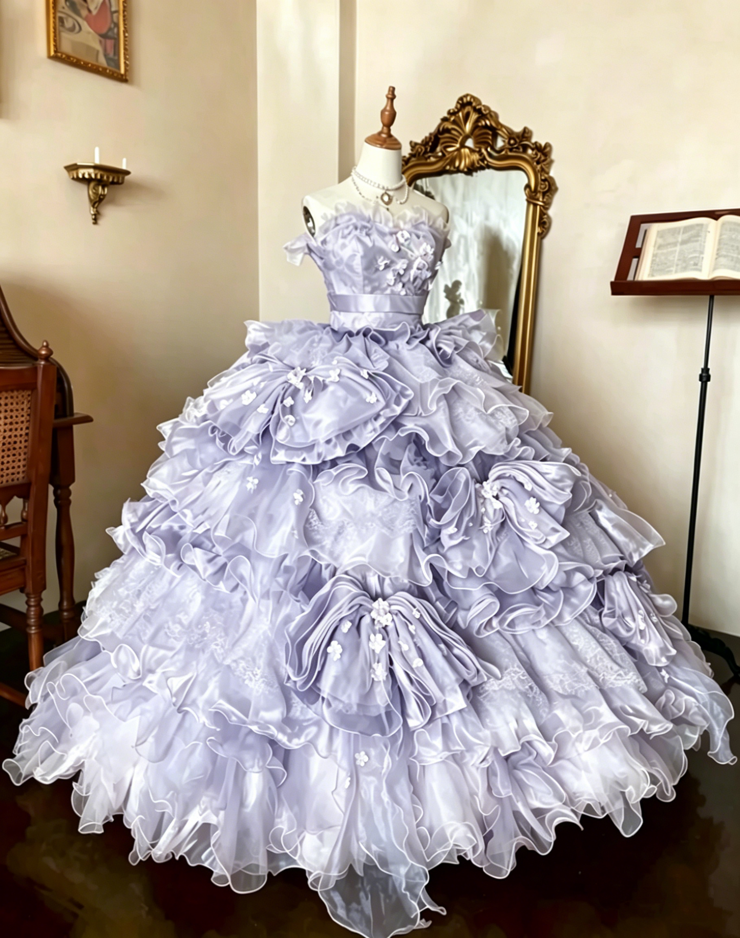 Stunning Prom Dress Strapless Pleated Tiered Quinceanera Dress Ball Gown Evening Dress       D4356
