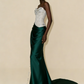 Stunning Strapless Sheath Satin Beaded Long Evening Party Dress Birthday Outfits, D980