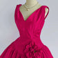 Chic Homecoming Dress V Neck Flower Dress Back to School Outfits Party Dress  D6407