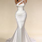 Vintage Spaghetti Strap Mermaid Wedding Dress Prom Dress ,MD6636