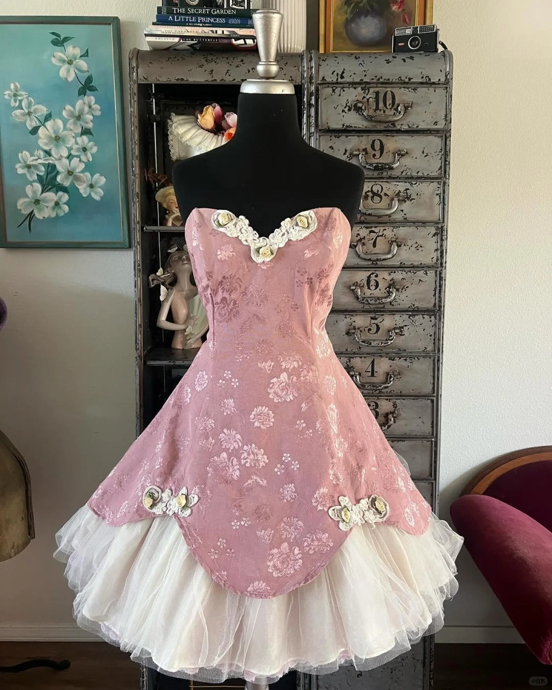 Chic Homecoming Dress Sweetheart Flower Tulle Dress Back to School Outfits Party Dress  D6408
