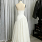 White Halter Neck A-Line Lace Long Party Dress Vintage Wedding Dress, D992