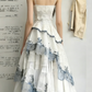 White Spaghetti Straps A-Line Lace Layers Formal Long Party Dresses, D1182