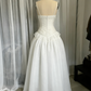 White Spaghetti Straps A-Line Lace Long Party Dress Vintage Wedding Dress, D991