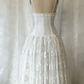 White Spaghetti Straps A-Line Lace Vintage Wedding Dress Long Party Dress , D997