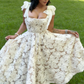White Straps A-Line Long Party Dress Lovely Birthday Outfits, D189