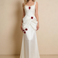 White Straps Satin Mermaid Long Party Dress Chic Wedding Dress MD7500