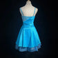 Charming Homecoming Dress Spaghetti Straps Rinestone Flowers Prom Dress Back to School Outfits Party Dress  D6116