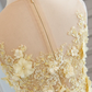 Robe de bal jaune, robe de bal longue, robe de soirée trapèze, robe de bal senior, M6015