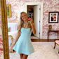 Beautiful Homecoming Dress Halter A Line Back to School Outfits Party Dress D7289