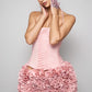 Unique Homecoming Dress Halter Flower Cascade Two Pieces Back to School Outfits Party Dress D7796