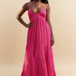Hübsches weißes Neckholder-A-Linien-Chiffon-Lang-Partykleid, modisches Sommerkleid, D1015
